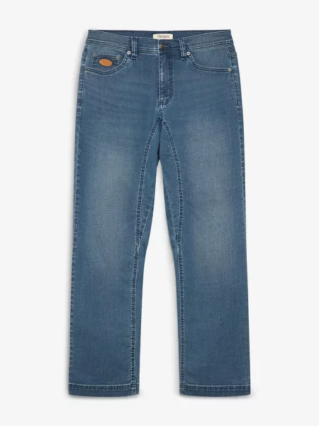 Jeansy classic fit ze wzmocnionym krokiem tapered niebieski