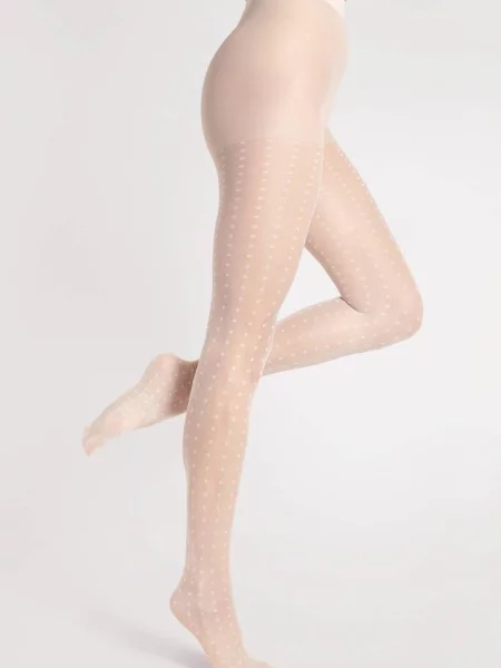 Колготы Fiore в горошек белые