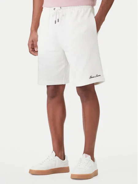 Guess Jeans Szorty sportowe Biały beżowe