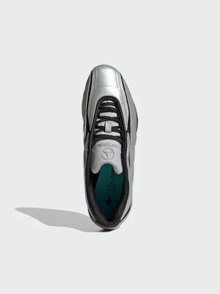 Кожаные кроссовки Adidas серебряные