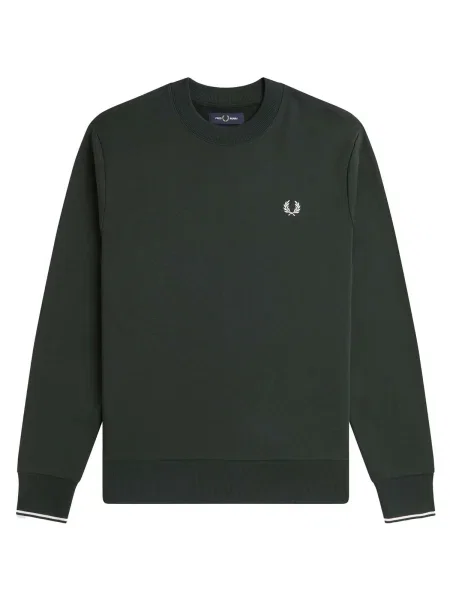 Mikina bez kapucne Fred Perry s okrúhlym výstrihom zelená