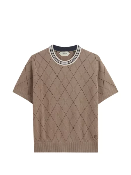 Tricou Pringle Of Scotland cu model argyle maro
