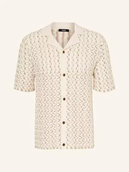 Reiss Úpletová Košile Roulette Comfort Fit béžová bílá