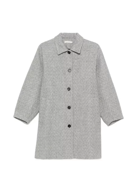 Palton Liviana Conti cu model herringbone gri