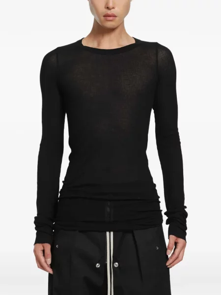 Lung tricou Rick Owens tricotate negru