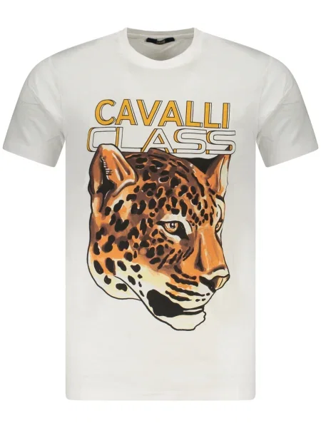 Tricou Cavalli Class scurt alb