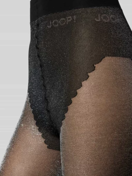 Rajstopy z elastycznym pasem i detalem z logo Joop! Collection czarne