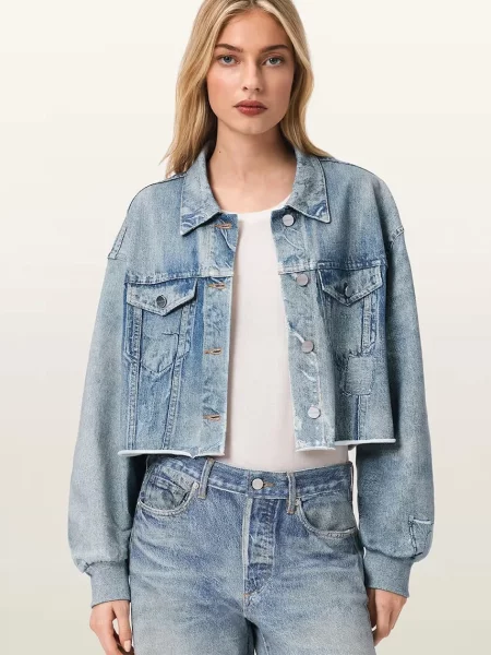 AllSaints geacă jeans ANDERS albastru