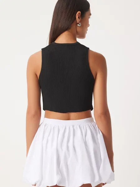 Pleteni telovnik Happiness İstanbul črna