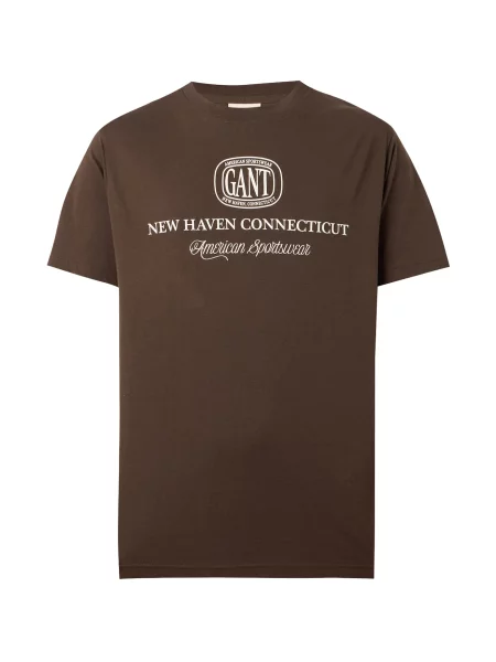 GANT Tricou ciocolatiu / murdar alb