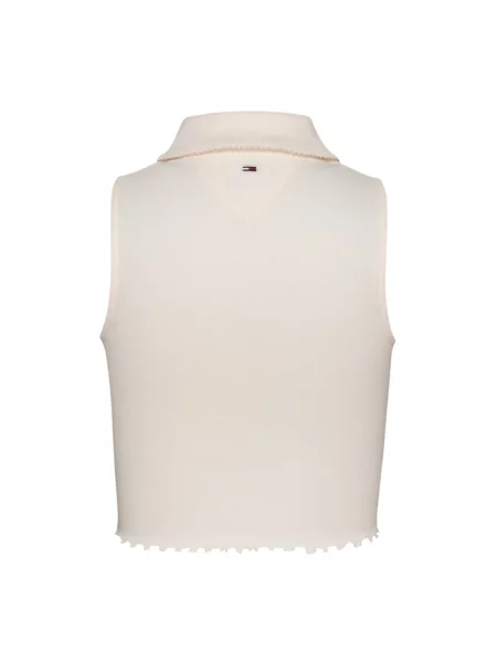 Krótki top Tommy Jeans biały