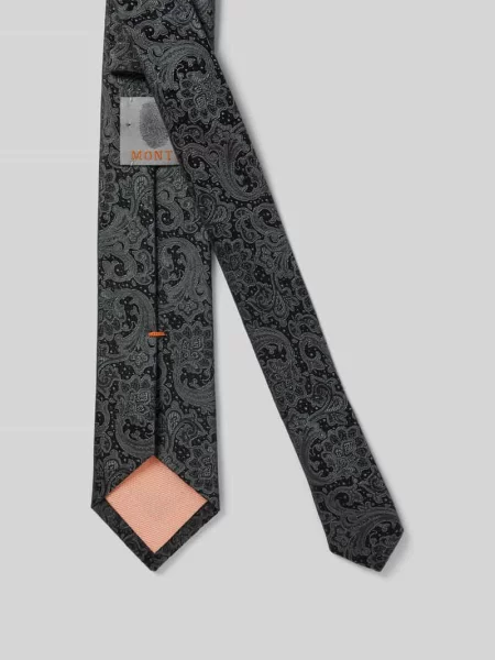 Krawat jedwabny ze wzorem paisley Monti