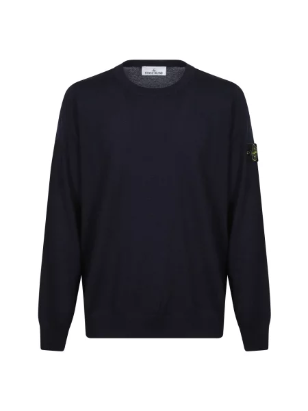 Sweter Stone Island wełniany z kamieniami niebieski