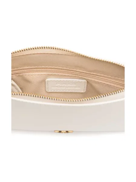 Pinko kopertówka skórzana beżowy biała