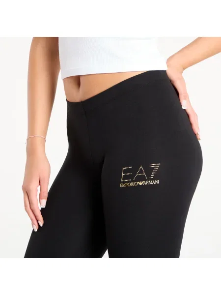 Emporio Armani Legginsy z aplikacją czarny
