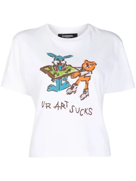 Tricou Domrebel cu imagine alb