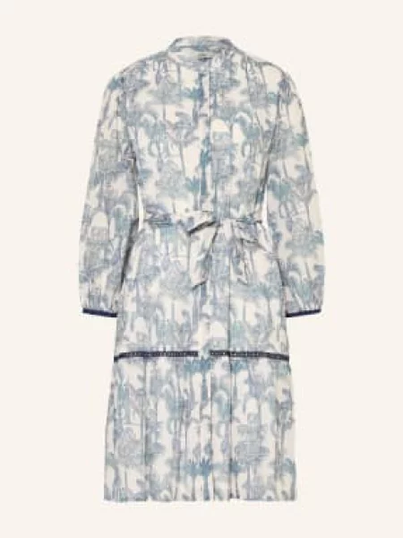 Italy Sukienka Koszulowa Milo Z Rękawami I Koronką blau beżowa