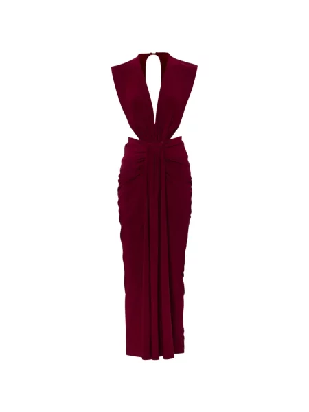 Rochie maxi Baobab cu volane roșu