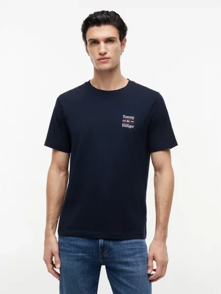 TOMMY HILFIGER Tricou bleumarin alb
