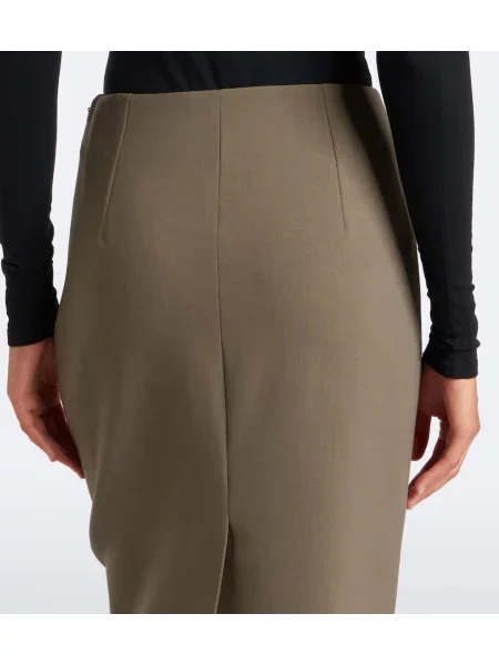 Fustă tip creion Mugler de lână gri