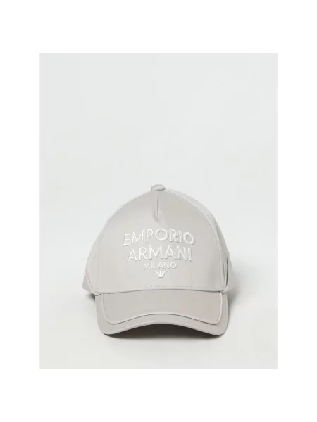 Czapka z daszkiem Emporio Armani z logo beżowa