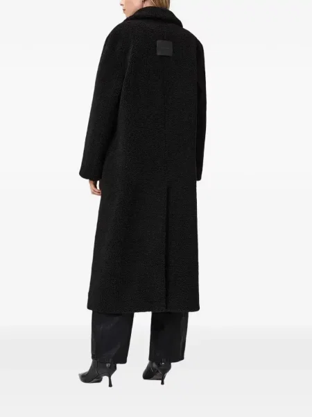 Palton de blană Allsaints negru