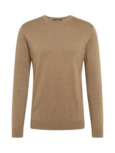SELECTED HOMME Pulover SLHBerg închis bej