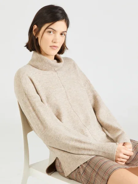 PIECES Pulover taupe gri