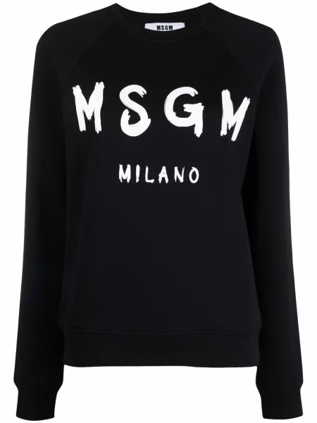 Hanorac crewneck Msgm cu imagine negru
