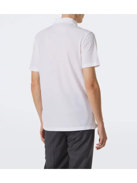 Tricou polo Slowear din jerseu alb