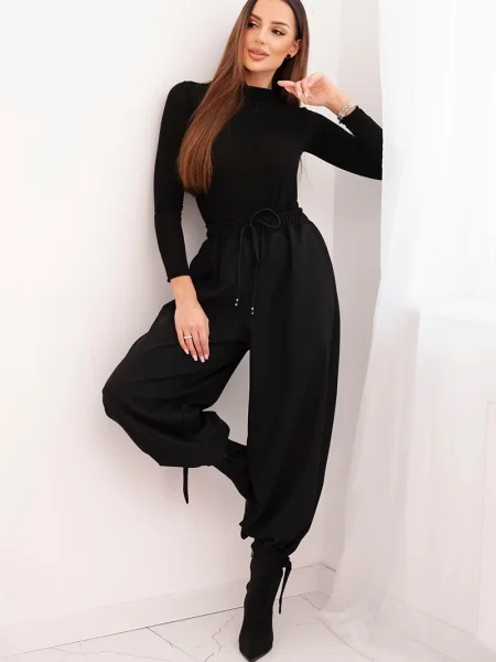 Pantaloni Kesi Włoski cu legături negru