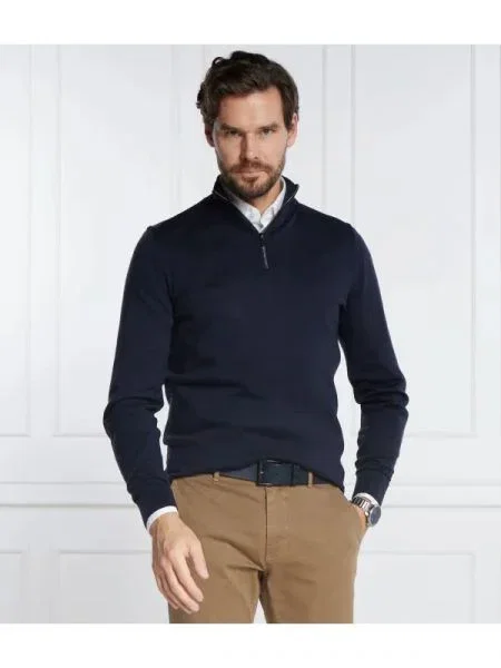 Calvin Klein Gyapjú kötött pulóver kék