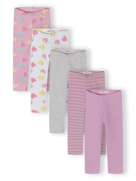 MINOTI Leggings gri amestecat / mov liliachiu / roz deschis alb