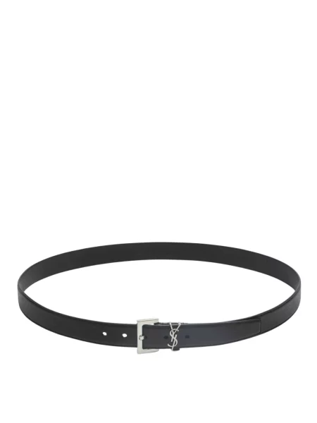 Pasek Saint Laurent skórzany z paskiem czarny