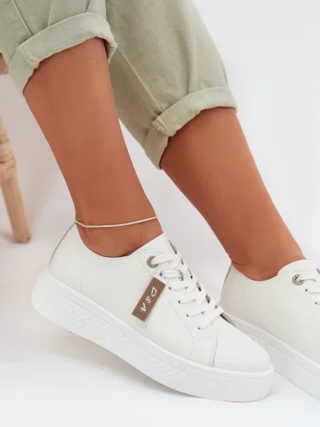 Kožené tenisky D&a bílé