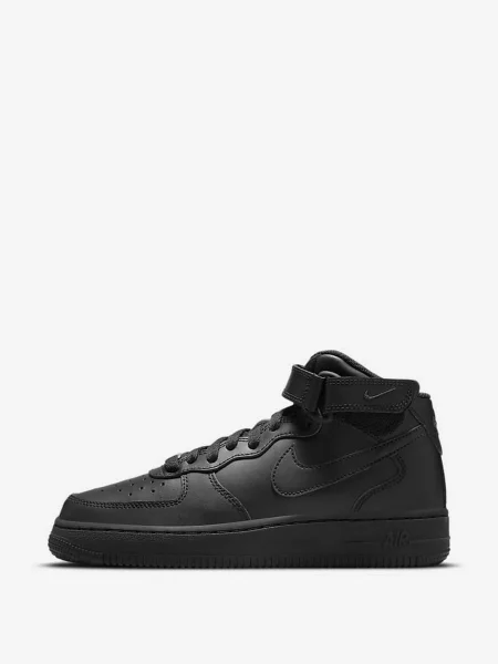 Шкіряні Дитячі Кеди високі NIKE Air Force 1 Mid LE чорний