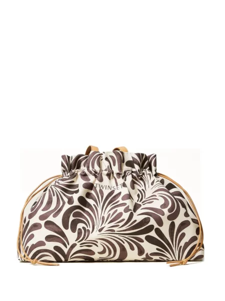 Geantă shopper Twinset din canvas alb
