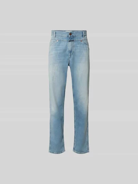 Jeansy o kroju straight fit z naszywką z logo Closed