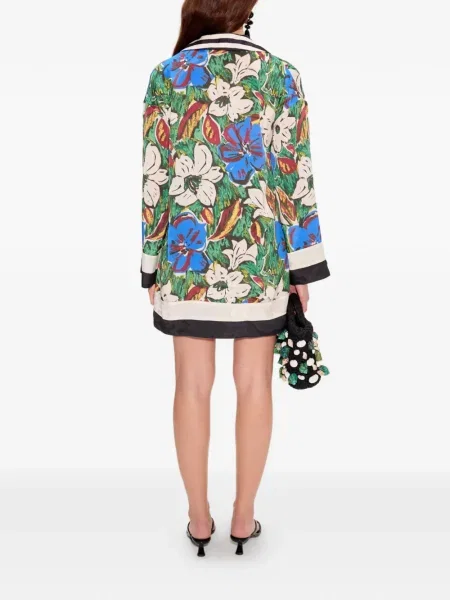 Rochie mini Simon Miller cu model floral cu imagine de costum verde