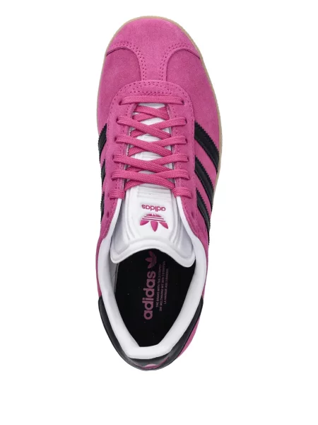 Велурени маратонки Adidas Gazelle на райета бяло