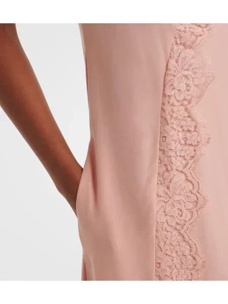 Rochie midi Stella Mccartney de mătase roz
