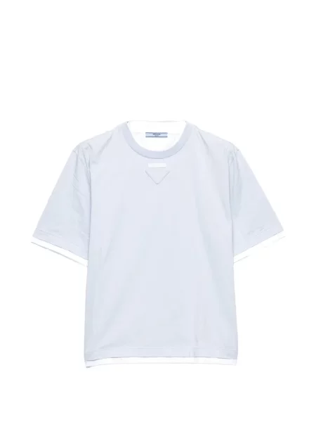 Tricou Prada din jerseu albastru