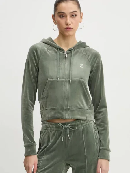 Juicy Couture bluza z kapturem z aplikacją zielony