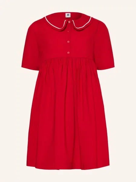 Petit Bateau Šaty S Volánky červená