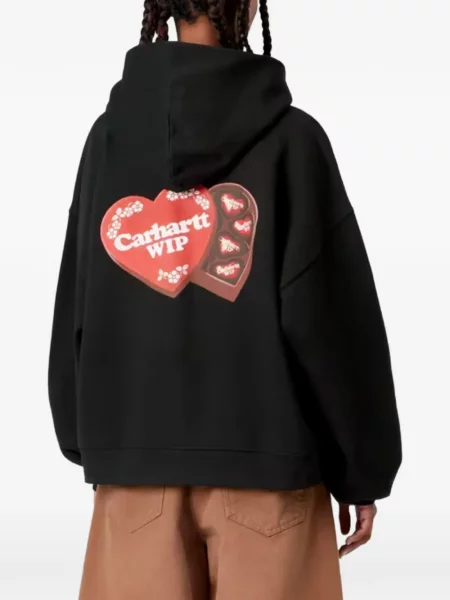 Суичър с качулка Carhartt Wip с принт черно