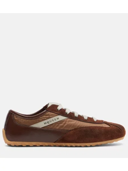 Sneakerși Mcqueen din piele de căprioară maro