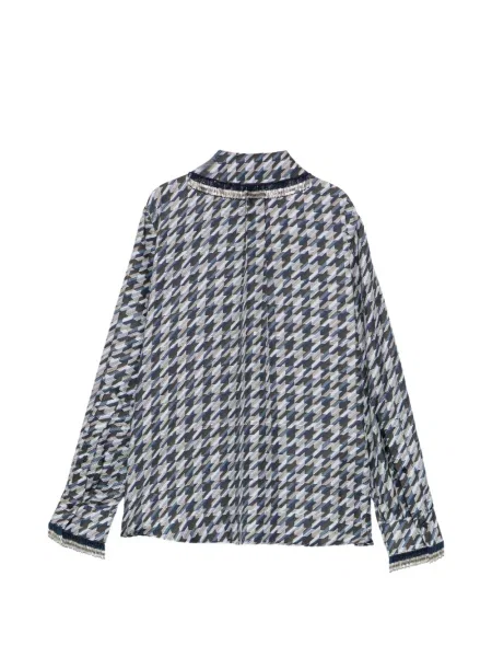 Šilkinė "houndstooth" rašto apykaklė marškiniai Dice Kayek mėlyna