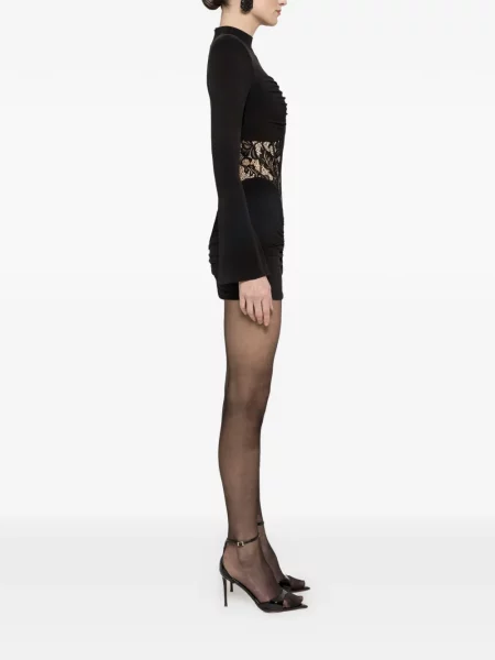 Rochie mini Nissa din dantelă de costum mini negru