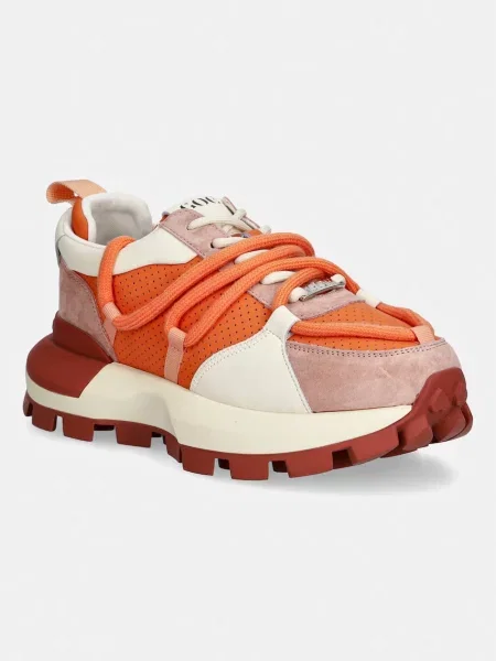 Goe sneakers pentru femei din piele portocaliu