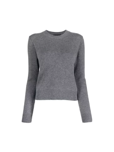 Sweter Lisa Yang z okrągłym dekoltem szary